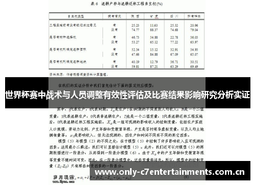 世界杯赛中战术与人员调整有效性评估及比赛结果影响研究分析实证